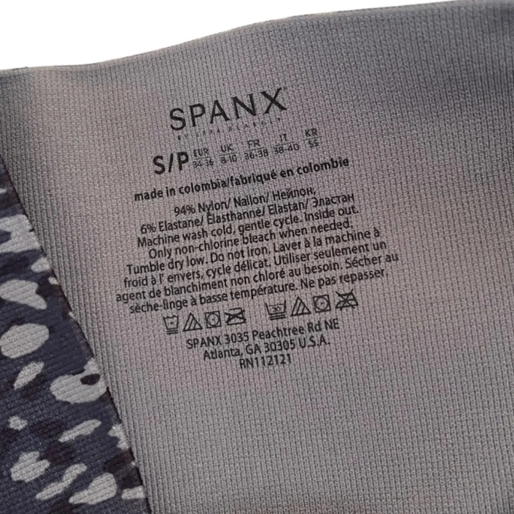 Spanx Look at Me Now double layer waistband leopard print jegging in black